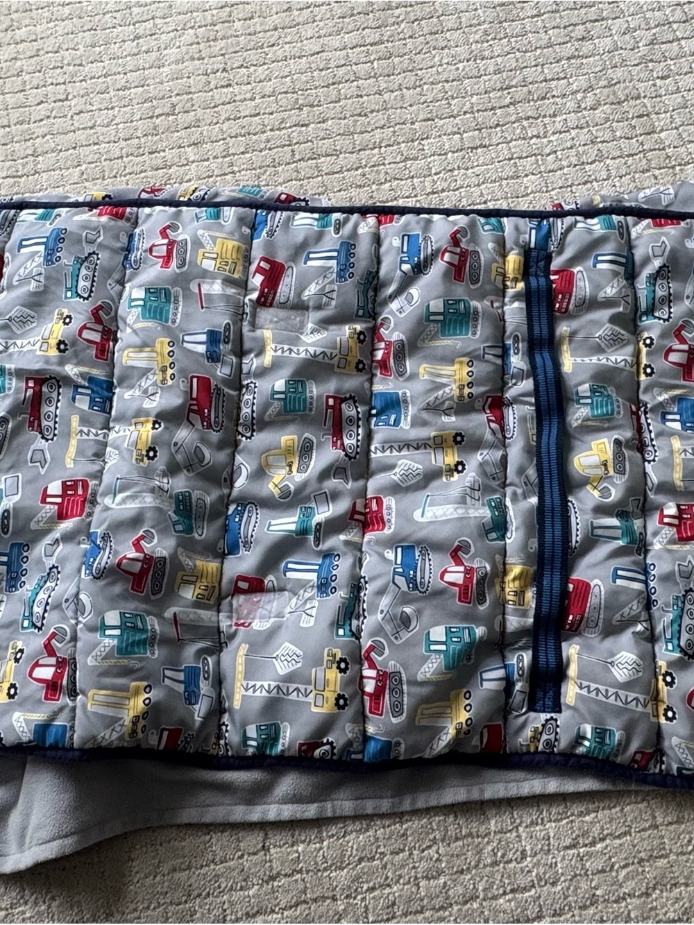 Pottery Barn Kids Gray Construction Vehicles “Brooks” Monogrammed Nap Mat - Picture 6 of 7